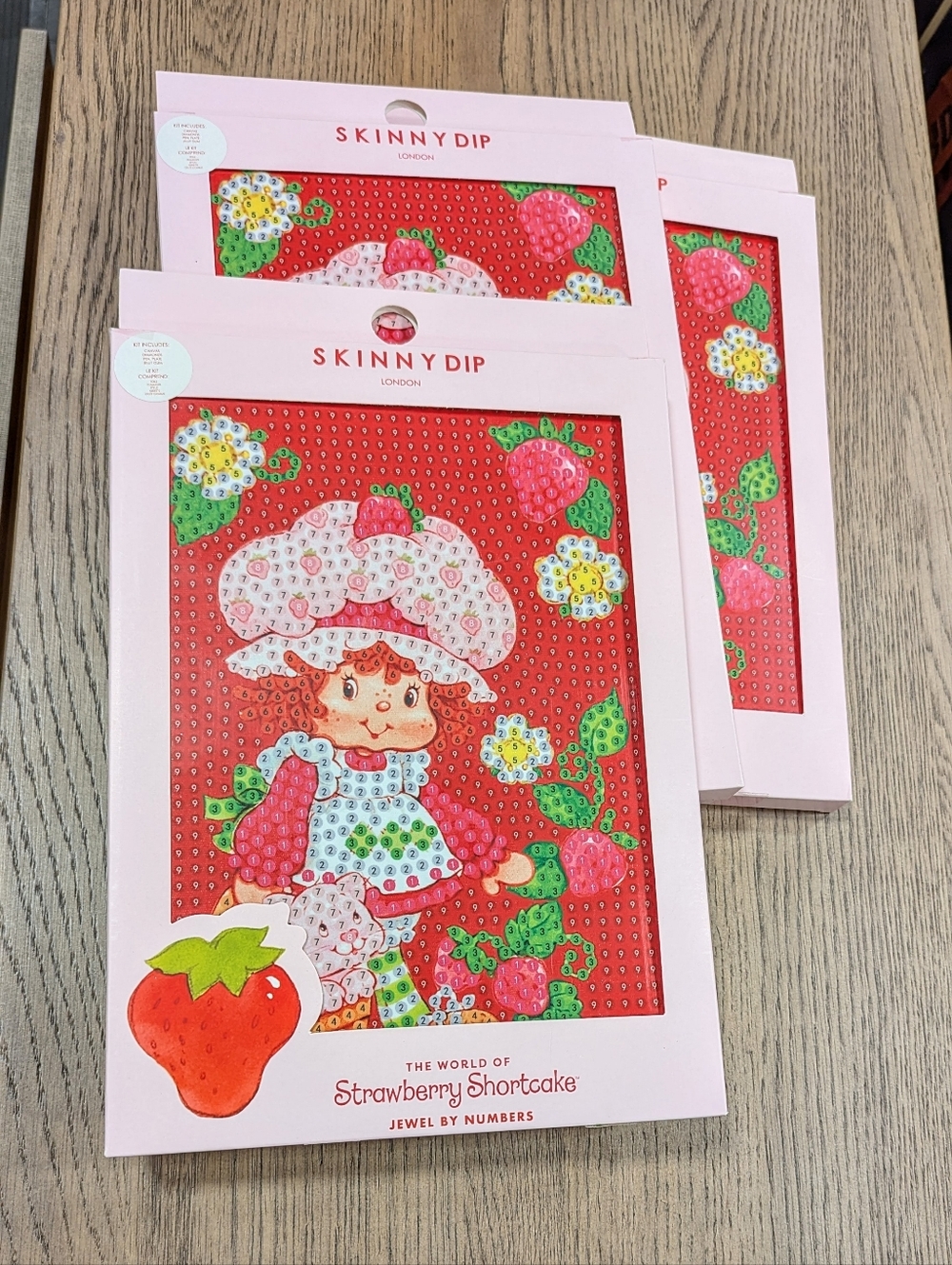 3x NEW Skinnydip STRAWBERRY SHORTCAKE Jewel by Numbers Kit Diamond Art Painting